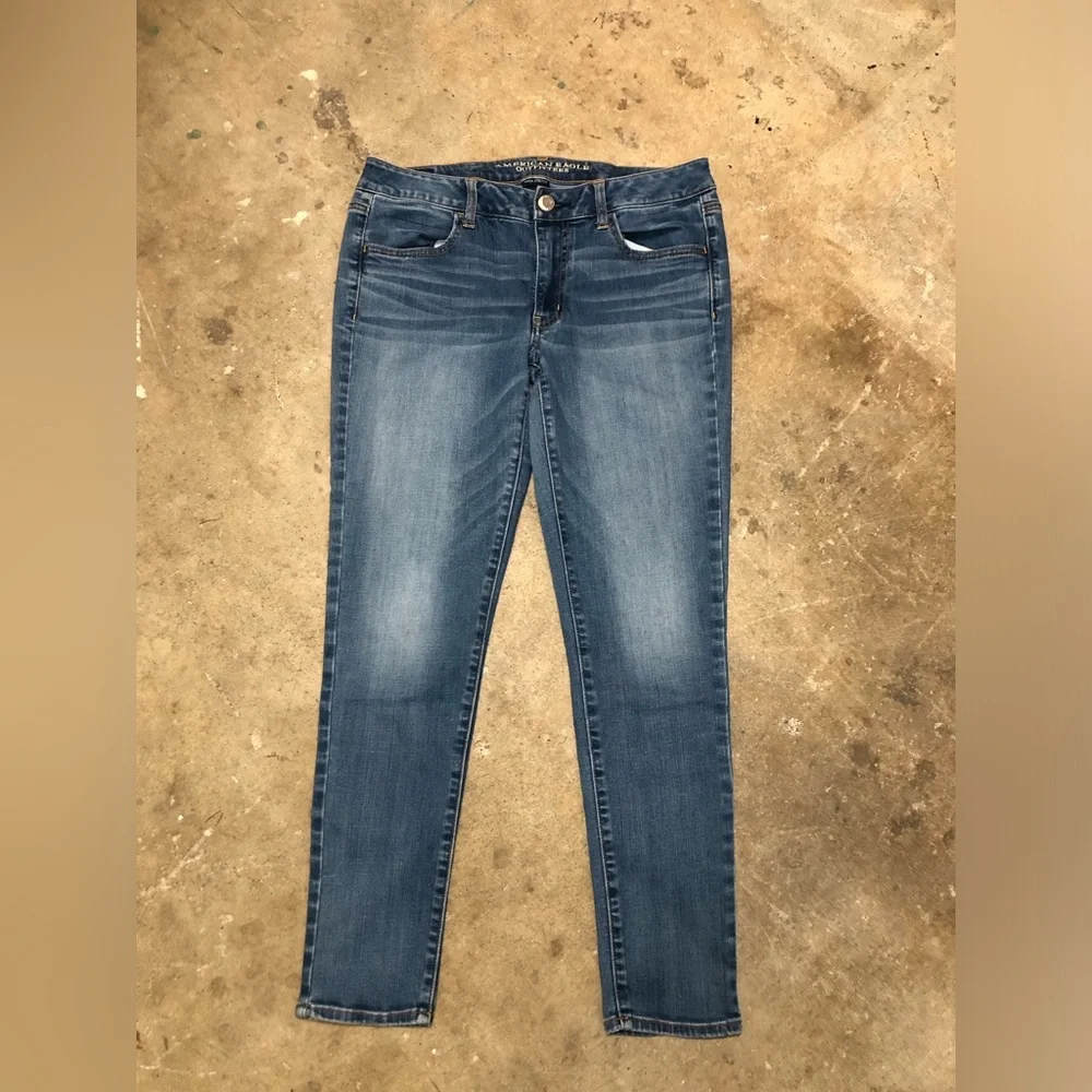 American Eagle Outfitters Women's Dark Blue Skinny Jeans Size 12 - Picture 1 of 5